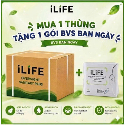 1 Thùng ( 100 gói ) BĂNG VỆ SINH ILIFE (Ban ngày)