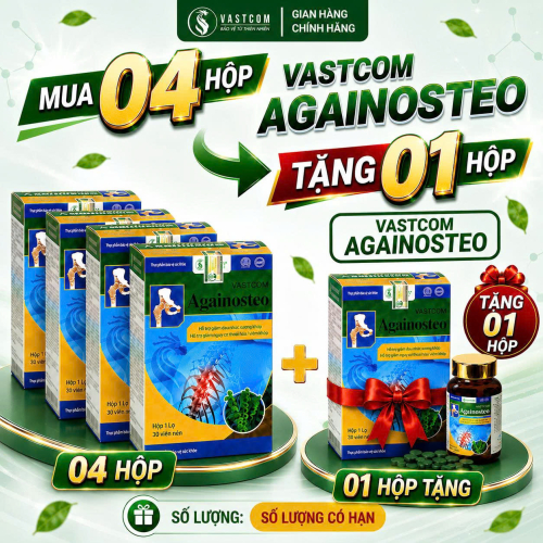 [MUA 4 TẶNG 1] Thực phẩm bảo vệ sức khỏe VASTCOM AGAINOSTEO (Hộp 30 viên)