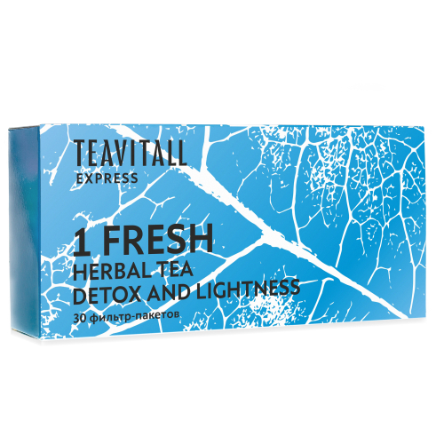 Trà túi lọc TeaVitall Express Fresh thanh lọc giải độc 1, hộp 30 gói