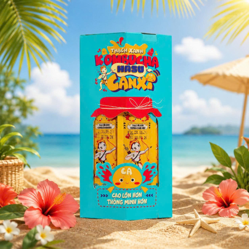 Thạch xanh Kombucha Hasu Canxi  1.050g 