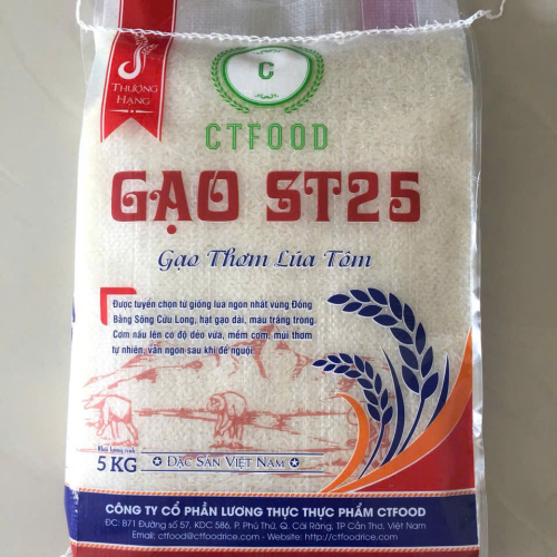Gạo ST25 Thơm Lúa Tôm CTFOOD 5kg – Hạt Ngọc Từ Miền Tây
