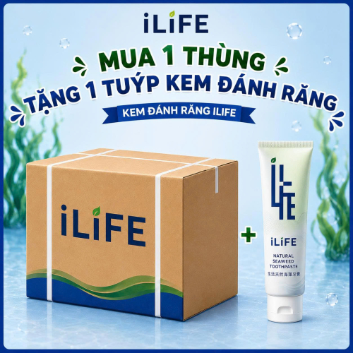 1 Thùng ( 60 tuýp ) KEM ĐÁNH RĂNG TẢO BIỂN ILIFE