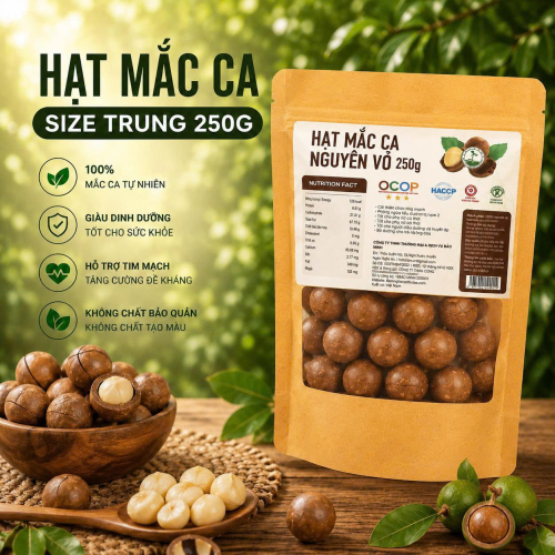 HẠT  MẮC CA SIZE TRUNG 250G 