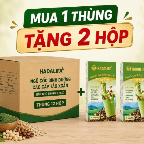 Thùng (12 hộp) Ngũ Cốc Dinh Dưỡng Cao Cấp Tảo Xoắn  180g