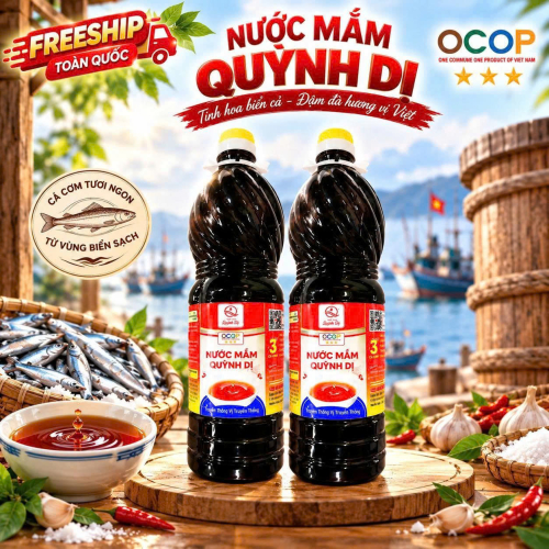2 Nước mắm Quỳnh Dị loại 1 ( Chai 1 lít)