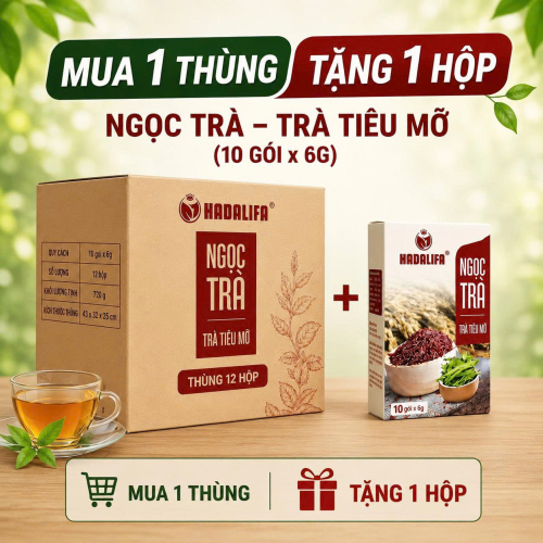 Thùng (12 hộp) Ngọc Trà ( Trà tiêu mỡ) 180g